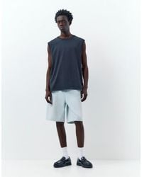 Pull&Bear - Baggy Ruimvallende Denim Bermudashort - Lyst