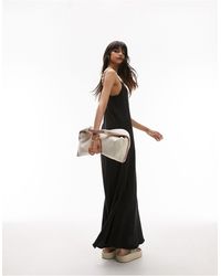 TOPSHOP - Textured Slip Dress With Beaded Straps - Lyst