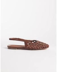 SIMMI - Simmi London Biao Slingback Woven Ballet Flats - Lyst