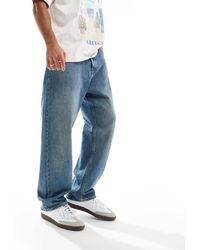 Jack & Jones - Vaqueros Azules Holgados Con Lavado Medio Alex De - Lyst