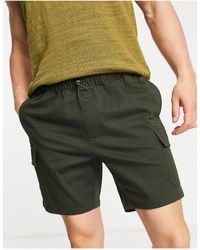 ASOS - Pantalones cortos cargo verde oscuro - Lyst