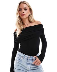 Miss Selfridge - Long Sleeve Bardot Bodysuit - Lyst