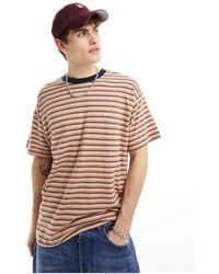 Obey - Stripe Short Sleeve T-shirt With Ringer Detail - Lyst