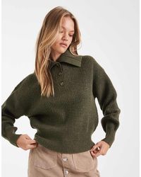 ASOS - Sailor Collar Fisherman Rib Jumper - Lyst