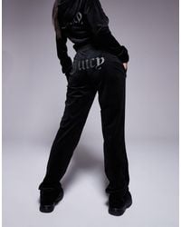 Juicy Couture - – velours-jogginghose mit geradem schnitt - Lyst