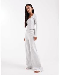 Miss Selfridge - Pointelle Wide Leg Pants - Lyst