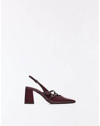 Bershka - Slingback Block Heel Shoes With Buckles - Lyst