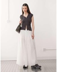 Weekday - Cotton Voile Pleated Maxi Skirt - Lyst