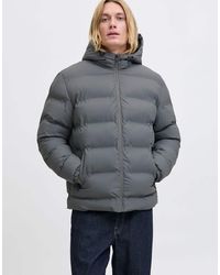Jack & Jones - Abrigo Gris Acolchado De - Lyst
