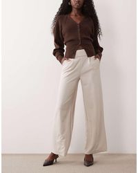 Jdy - Pantaloni Dad Color Pietra A Fondo Ampio Con Bottoni - Lyst