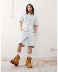Wrangler - Pantalones Cortos Vaqueros De Estilo Carpintero Worker Con Estampado Milrayas Y Casey Jones De (Parte De Un Conjunto)-Azul - Lyst