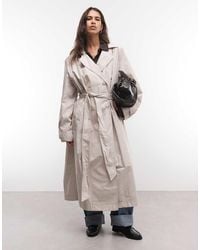 Monki - Longline Trench Coat - Lyst