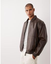 ASOS - Faux Leather Oversized Bomber - Lyst