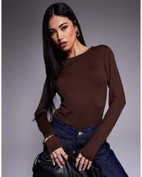 ASOS - Slinky Long Sleeve Bodysuit - Lyst
