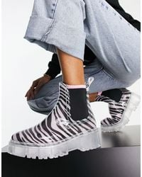 asos design gadget chunky chelsea wellies in clear