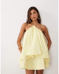 ASOS - Halter Neck Trapeze Mini Dress - Lyst