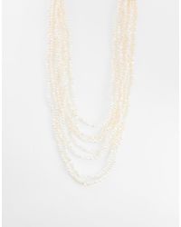 Accessorize - Collar De Varias Hileras De Perlas De Imitación Irregulares-Blanco - Lyst