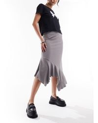 Monki - Asymmetric Midi Skirt - Lyst