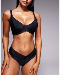 Ivory Rose - Fuller Bust Unpadded Underwired High Apex With Ring Detail Bikini Top - Lyst