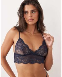 ASOS - Misha Fine Eyelash Lace Longline Bralette - Lyst