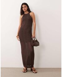 Y.A.S - Zigzag Crochet High Neck Sleeveless Midi Dress - Lyst