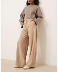 ASOS - Pantaloni Sartoriali Comodi Dritti Color Tortora A Righe - Lyst