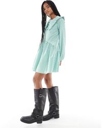 Miss Selfridge - Stripe Oversized Collar Smock Dress - Lyst