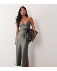 Miss Selfridge - Satin Back Detail Maxi Slip Dress - Lyst