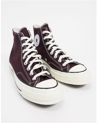 converse all star hi canvas leather ldt red retro