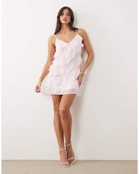 Vila - Ruffle Cami Mini Dress - Lyst