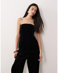 ASOS - Tailored Curved Hem Peplum Bandeau Co-ord Top - Lyst