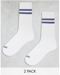 ASOS 4505 - 3 Pack 2 Stripe Anti Bacterial Crew Socks - Lyst