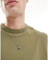 ASOS - – farbene halskette mit rundem schmuckstein-anhänger - Lyst