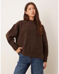 ASOS - – oversize-pullover aus hochwertiger wolle und alpaka mit rundhalsausschnitt - Lyst