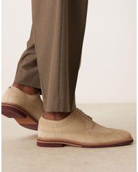 ASOS - Chaussures richelieu en daim à lacets - taupe - Lyst