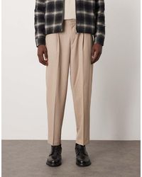 ASOS - Smart Oversized Tapered Trousers With Front Pleat - Lyst