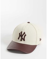 KTZ - Ny Yankees Womens 9forty Contrast Pu Leather Peak Cap - Lyst