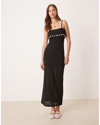 ASOS - Knitted Shell Trim Detail Maxi Dress - Lyst