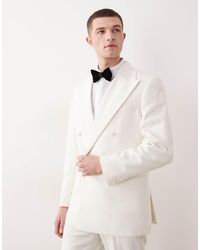 ASOS - Slim Double-breasted Tuxedo Jacket With Satin Detail - Lyst