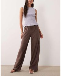 The Frolic - Exclusive Linen Blend Drawstring Waist Wide Leg Trousers - Lyst