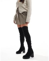 Asos Design Wide Fit - Asos design – wide fit – kaz – overknee-stiefel - Lyst