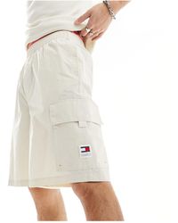 Tommy Hilfiger - Pantalones cortos blanco hueso utilitarios aiden - Lyst