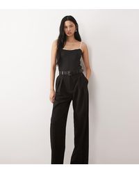 ASOS - Tall Tailored Belted Wide Leg Trousers With Pleat Detail - Lyst