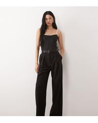 ASOS - Tall Tailored Belted Wide Leg Trousers With Pleat Detail - Lyst