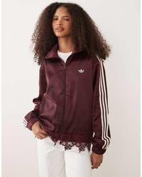 adidas Originals - Satin Firebird Track Top With Lace Hem - Lyst
