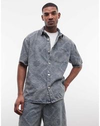 Liquor N Poker - Relaxed Denim Shirt Co-Ord - Lyst