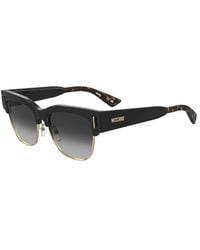 Moschino - Moschino Sun Rectangular Browline Sunglasses With Shaded Gradient Lenses - Lyst