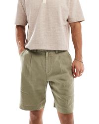 Cotton On - Cotton on - short plissé en lin - trèfle délavé - Lyst