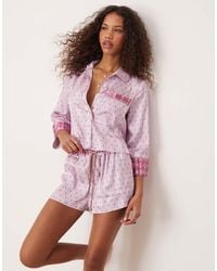 Free People - Pillow Talk Printed Satin Pyjama Set - Lyst