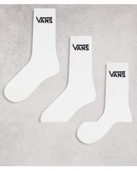 Vans - Pack De 3 Pares De Calcetines Blancos Clásicos De Caña Alta De - Lyst